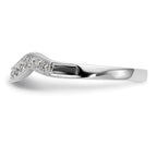 14k White Gold 1/10 carat Diamond Contoured Complete Wedding Band