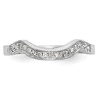 14k White Gold 1/10 carat Diamond Contoured Complete Wedding Band