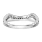 14k White Gold 1/10 carat Diamond Contoured Complete Wedding Band