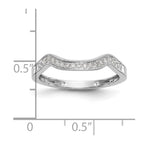 14k White Gold 1/10 carat Diamond Contoured Complete Wedding Band