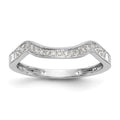 14k White Gold 1/10 carat Diamond Contoured Complete Wedding Band