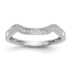 14k White Gold 1/10 carat Diamond Contoured Complete Wedding Band