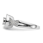 14K White Gold Square Halo Cluster 3/8 carat Diamond Complete Engagement Ring