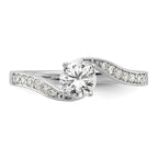 14k White Gold 5/8 carat Lab Grown Diamond VS/SI Complete By-Pass Engagement Ring