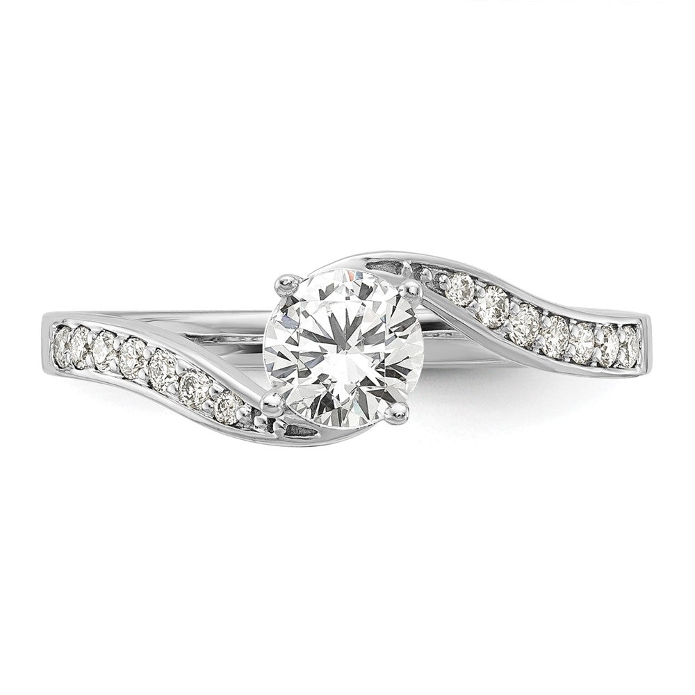 14k White Gold 5/8 carat Lab Grown Diamond VS/SI Complete By-Pass Engagement Ring