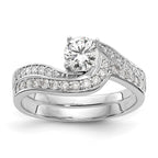 14k White Gold 5/8 carat Lab Grown Diamond VS/SI Complete By-Pass Engagement Ring