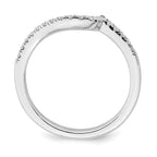 14k White Gold 1/5 carat Diamond Contoured Complete Wedding Band