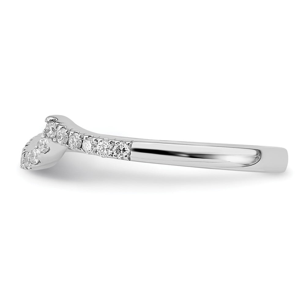 14k White Gold 1/5 carat Diamond Contoured Complete Wedding Band