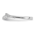 14k White Gold 1/5 carat Diamond Contoured Complete Wedding Band