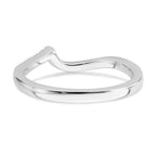 14k White Gold 1/5 carat Diamond Contoured Complete Wedding Band
