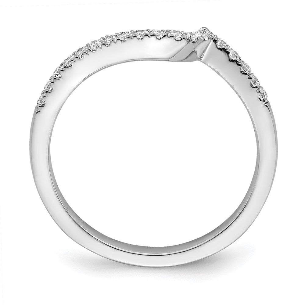 14k White Gold 1/5 carat Diamond Contoured Complete Wedding Band