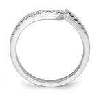 14k White Gold 1/5 carat Diamond Contoured Complete Wedding Band