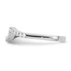 14k White Gold 1/5 carat Diamond Contoured Complete Wedding Band