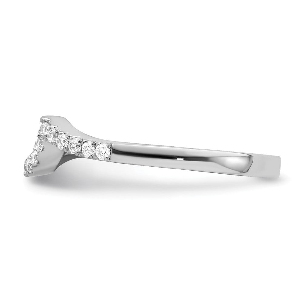 14k White Gold 1/5 carat Diamond Contoured Complete Wedding Band