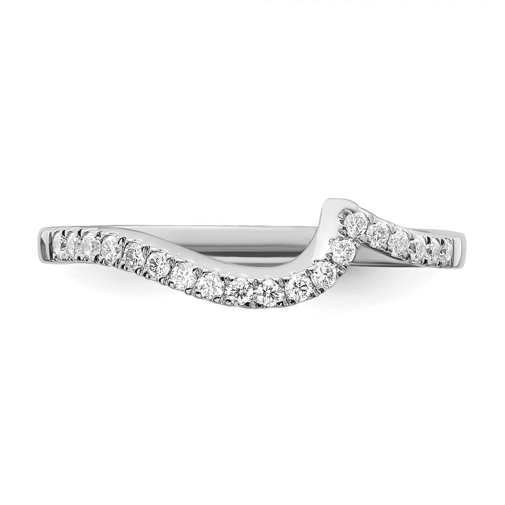 14k White Gold 1/5 carat Diamond Contoured Complete Wedding Band
