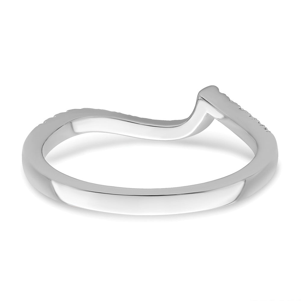 14k White Gold 1/5 carat Diamond Contoured Complete Wedding Band