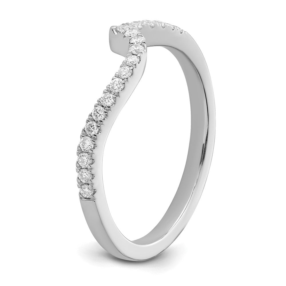 14k White Gold 1/5 carat Diamond Contoured Complete Wedding Band