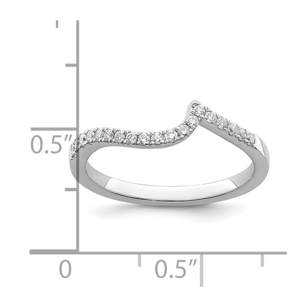 14k White Gold 1/5 carat Diamond Contoured Complete Wedding Band