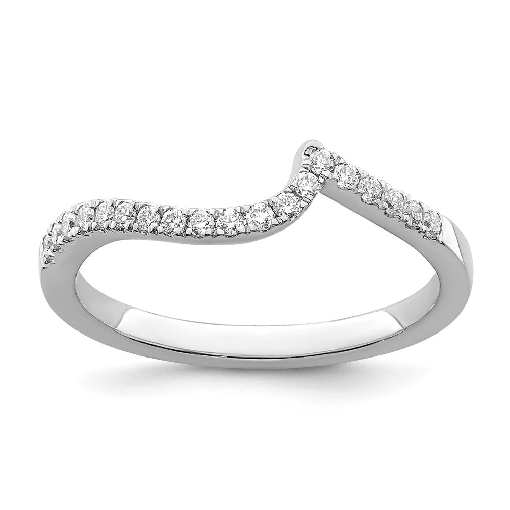 14k White Gold 1/5 carat Diamond Contoured Complete Wedding Band
