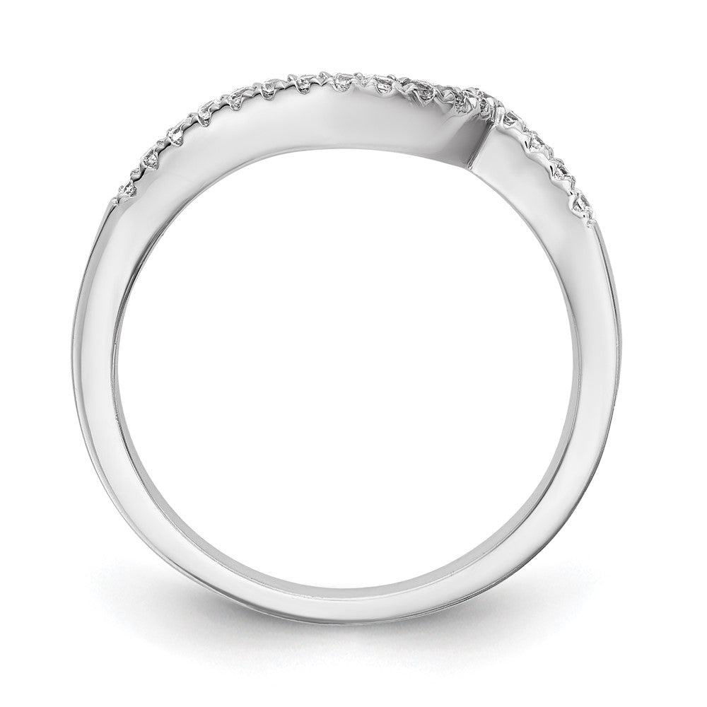 14k White Gold 1/5 carat Diamond Contoured Complete Wedding Band