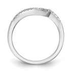 14k White Gold 1/5 carat Diamond Contoured Complete Wedding Band
