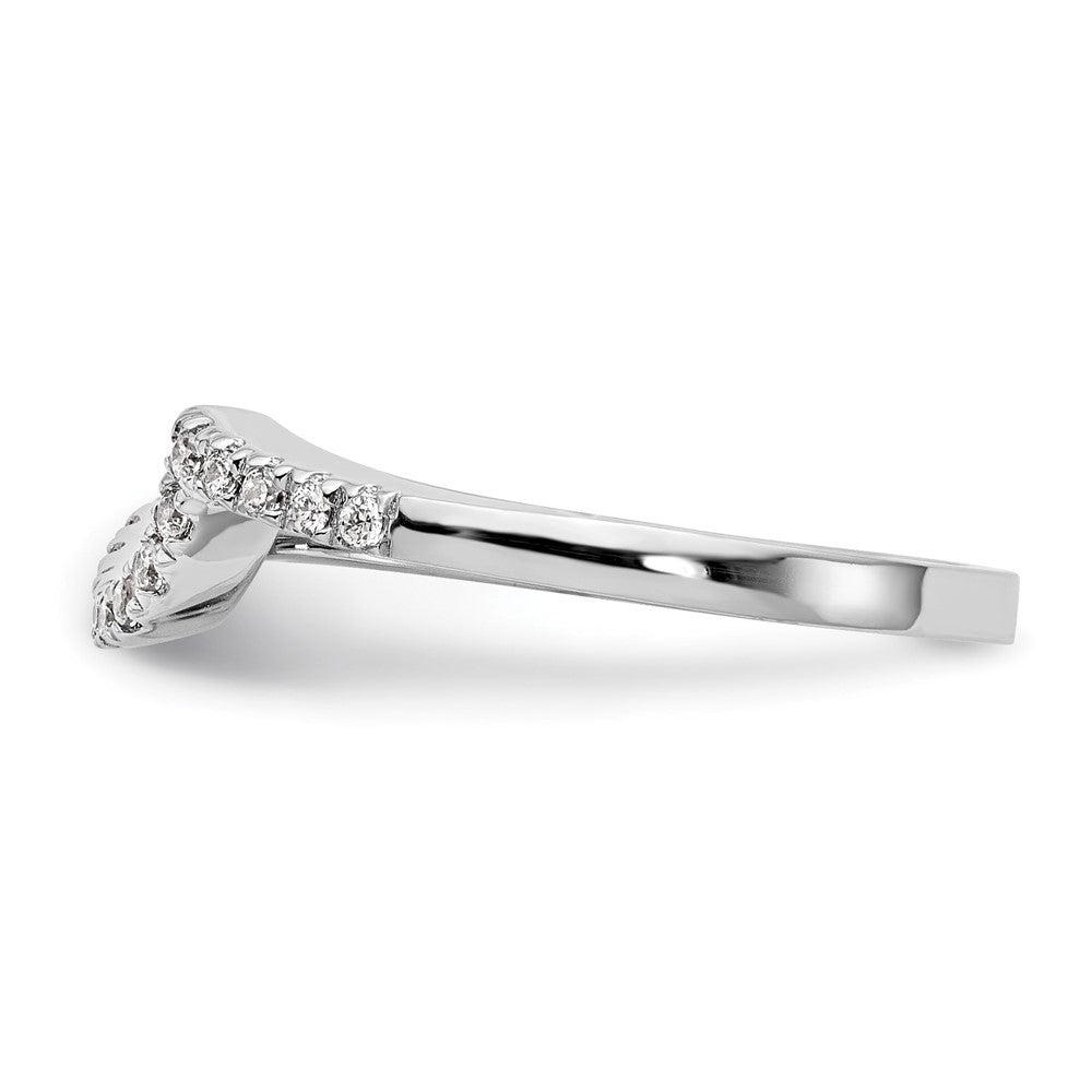 14k White Gold 1/5 carat Diamond Contoured Complete Wedding Band