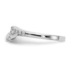 14k White Gold 1/5 carat Diamond Contoured Complete Wedding Band