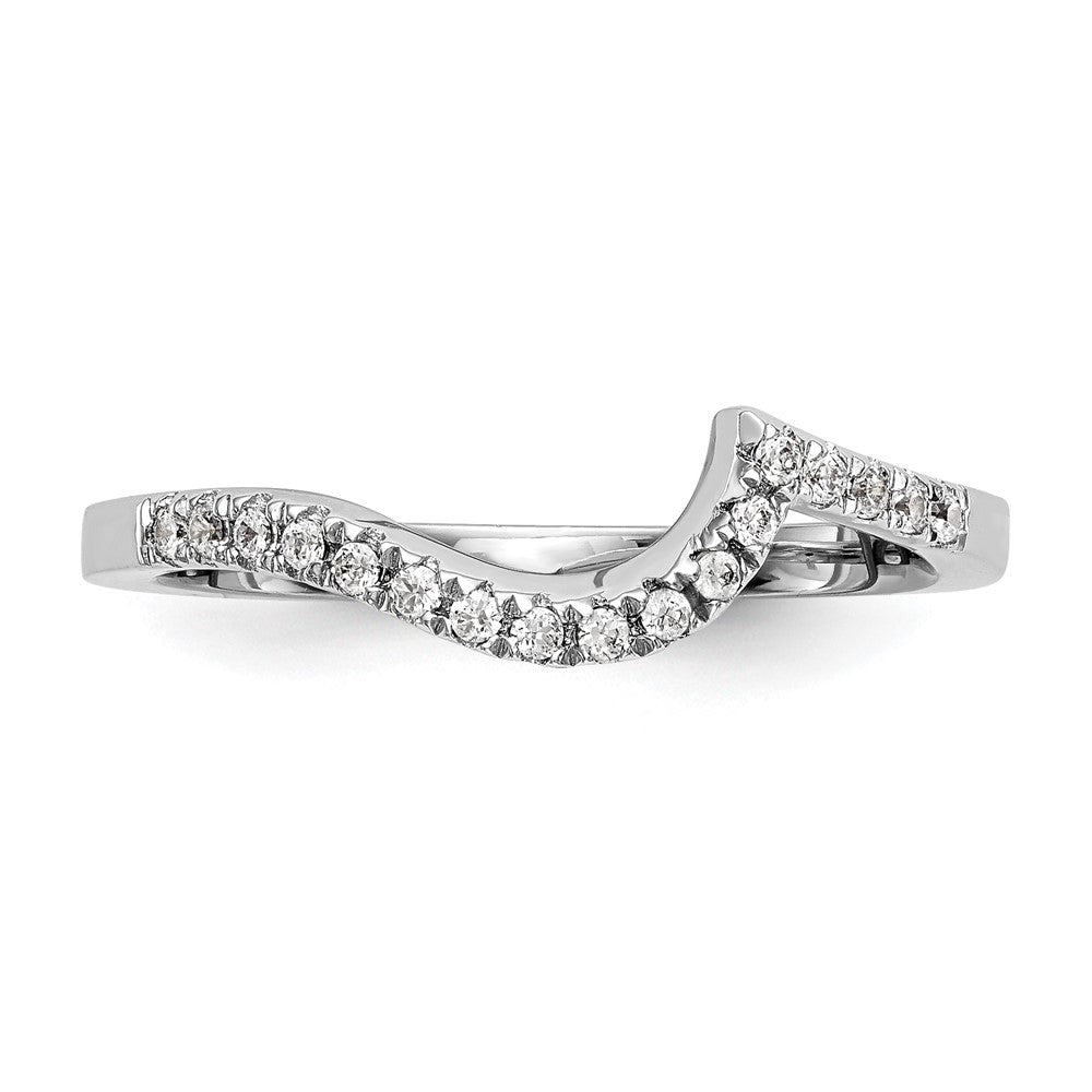 14k White Gold 1/5 carat Diamond Contoured Complete Wedding Band