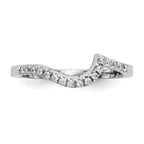 14k White Gold 1/5 carat Diamond Contoured Complete Wedding Band