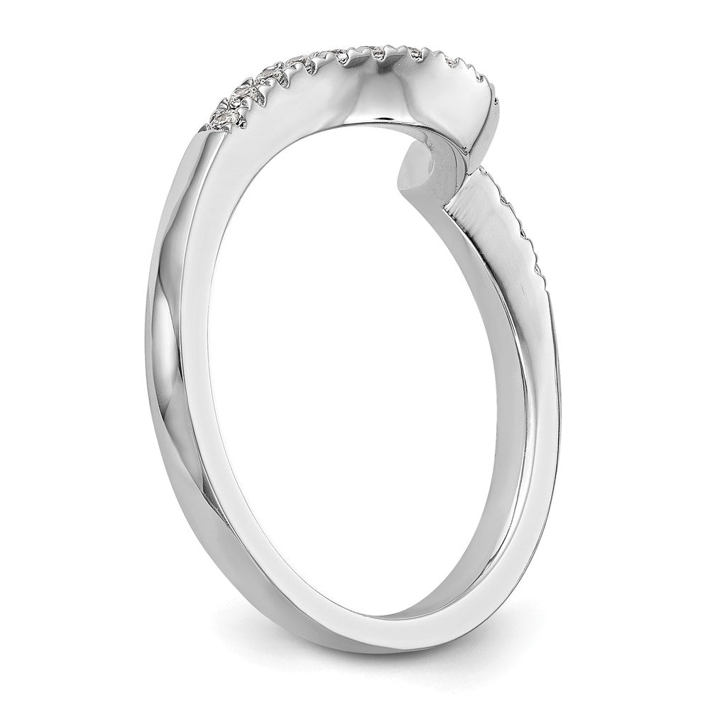14k White Gold 1/5 carat Diamond Contoured Complete Wedding Band