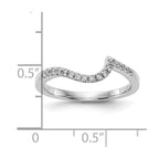 14k White Gold 1/5 carat Diamond Contoured Complete Wedding Band