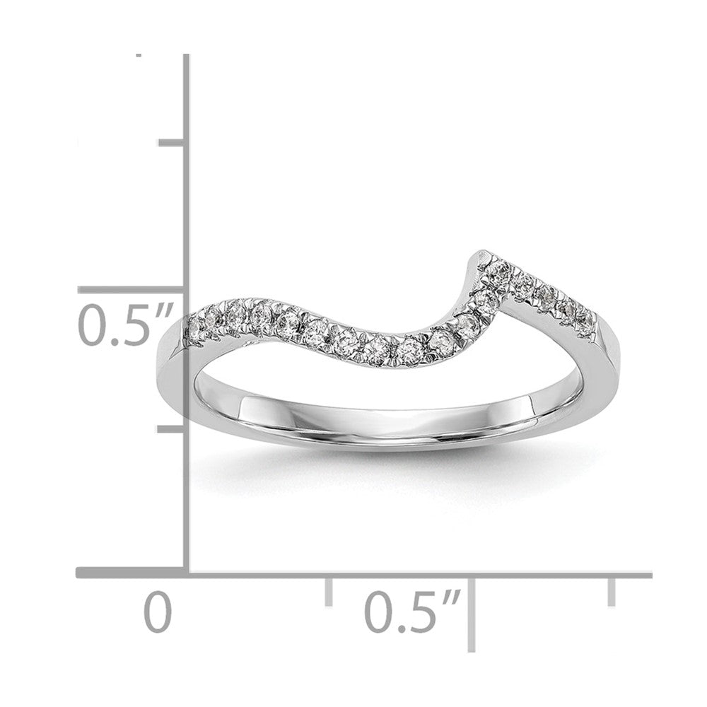 14k White Gold 1/5 carat Diamond Contoured Complete Wedding Band