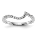 14k White Gold 1/5 carat Diamond Contoured Complete Wedding Band