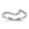 14k White Gold 1/5 carat Diamond Contoured Complete Wedding Band