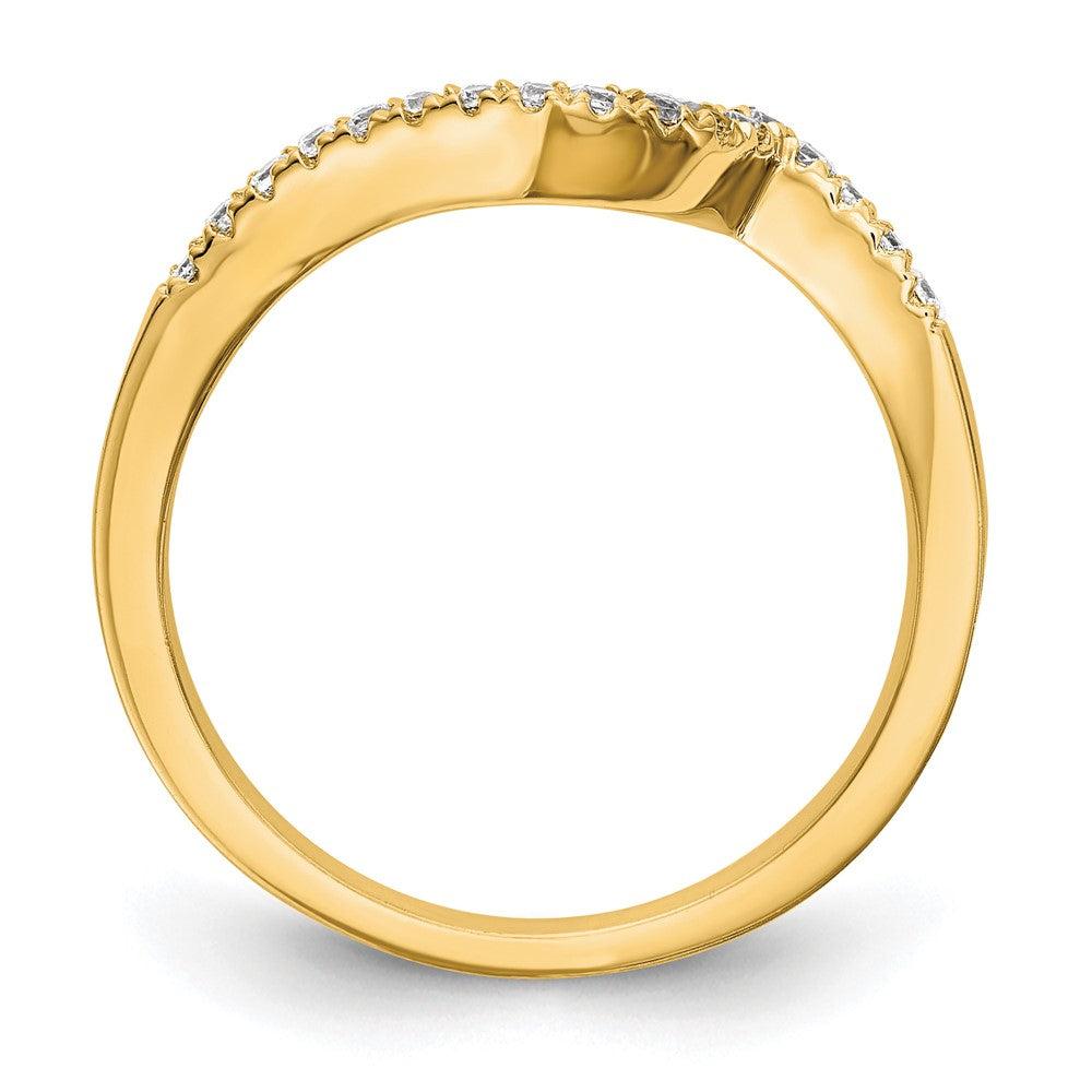14k Yellow Gold Diamond Contoured Wedding Band