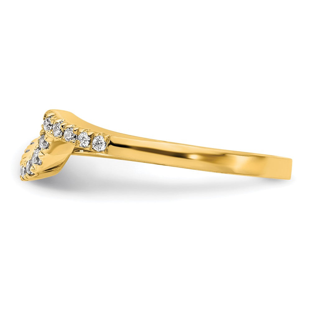 14k Yellow Gold Diamond Contoured Wedding Band