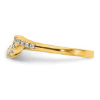 14k Yellow Gold Diamond Contoured Wedding Band