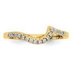 14k Yellow Gold Diamond Contoured Wedding Band