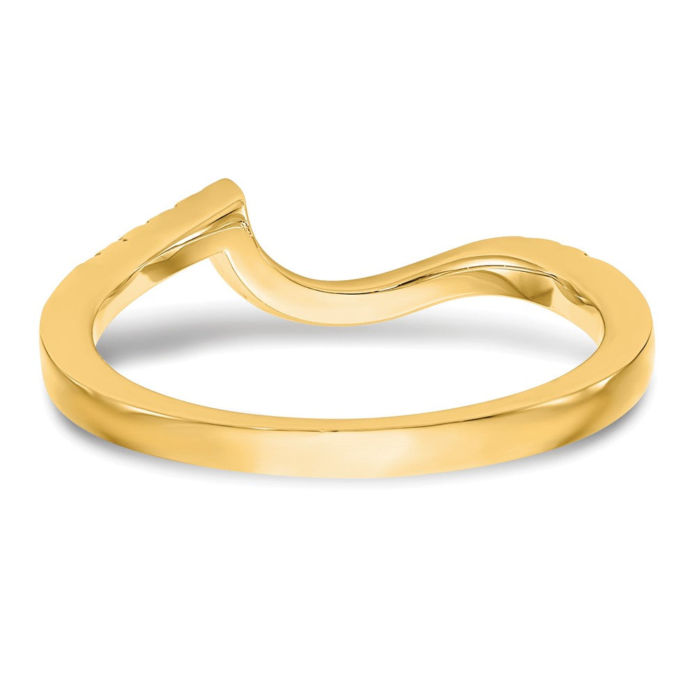 14k Yellow Gold Diamond Contoured Wedding Band