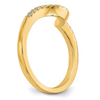 14k Yellow Gold Diamond Contoured Wedding Band