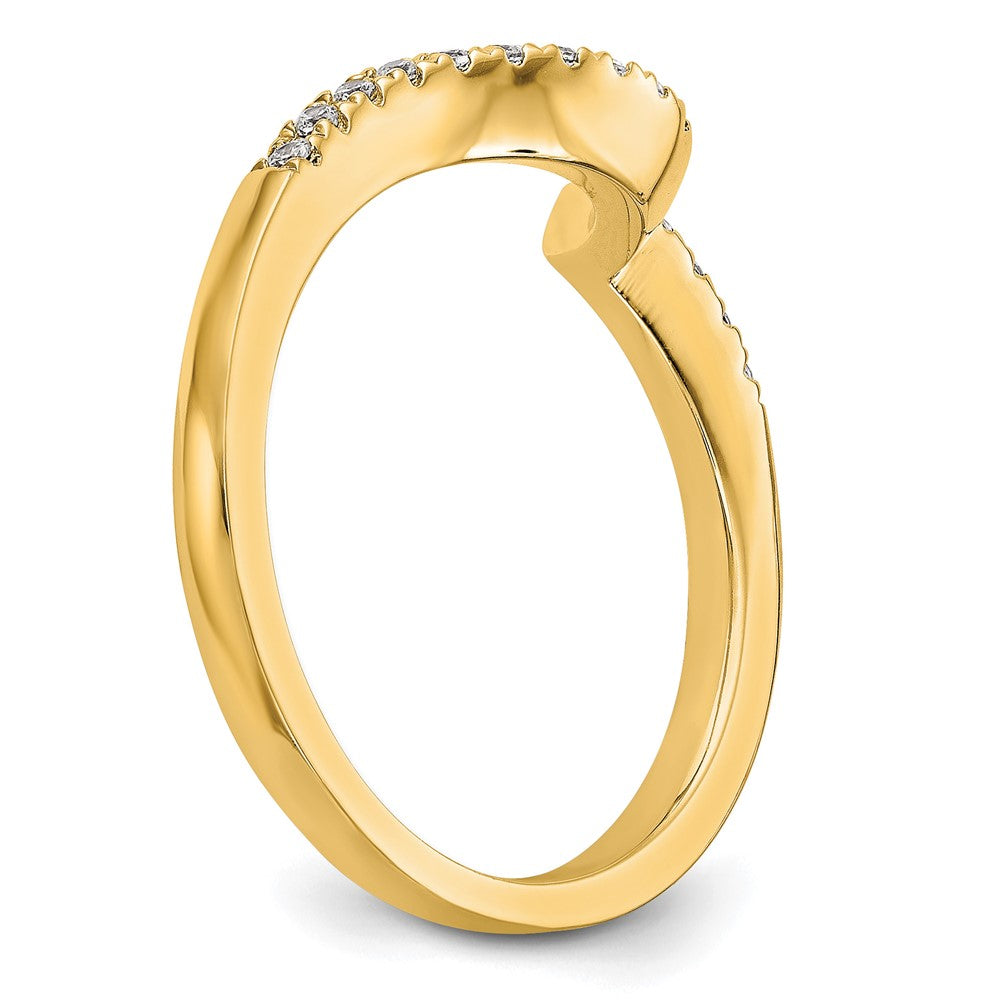 14k Yellow Gold Diamond Contoured Wedding Band