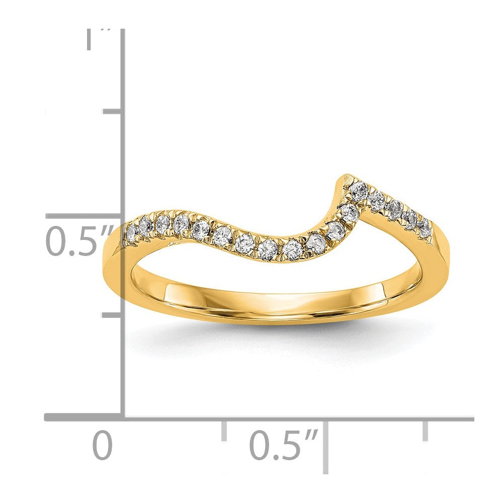 14k Yellow Gold Diamond Contoured Wedding Band