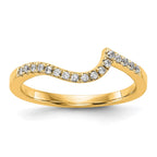 14k Yellow Gold Diamond Contoured Wedding Band