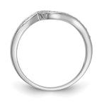 14k White Gold 1/10 carat Diamond Contoured Complete Wedding Band