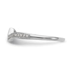 14k White Gold 1/10 carat Diamond Contoured Complete Wedding Band