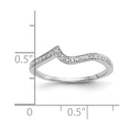 14k White Gold 1/10 carat Diamond Contoured Complete Wedding Band