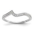 14k White Gold 1/10 carat Diamond Contoured Complete Wedding Band