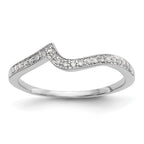 14k White Gold 1/10 carat Diamond Contoured Complete Wedding Band