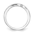 14k White Gold 1/10 carat Diamond Contoured Complete Wedding Band