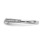 14k White Gold 1/10 carat Diamond Contoured Complete Wedding Band